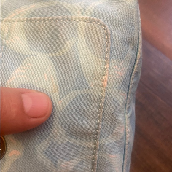 Coach Blue and Pink Patterned Bag - Picture 12 of 17